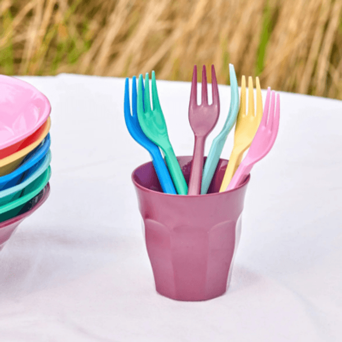 Hovedbilde RICE Melamingaffel - Flerfarget Sett med 6 