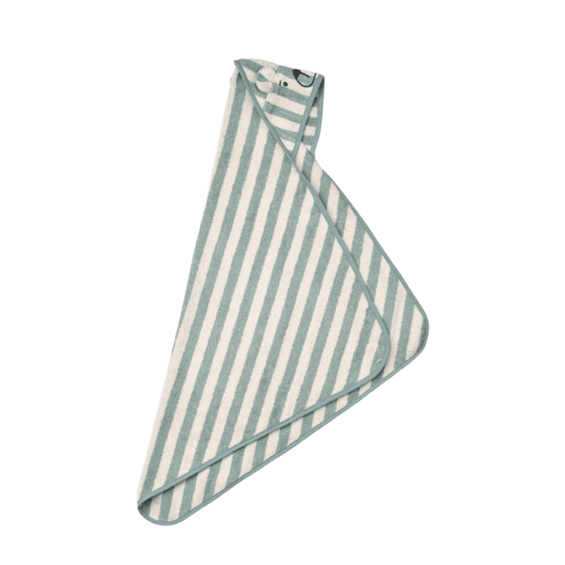 Albert Håndkle med hette -  Peppermint / creme de la creme