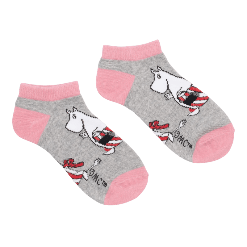 Moomin ankelsokker mummi mamma - Grå/rosa