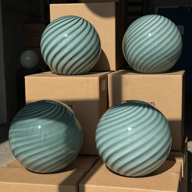 Murano Candy pendel petroleumgrønn swirl* Bestillingsvare