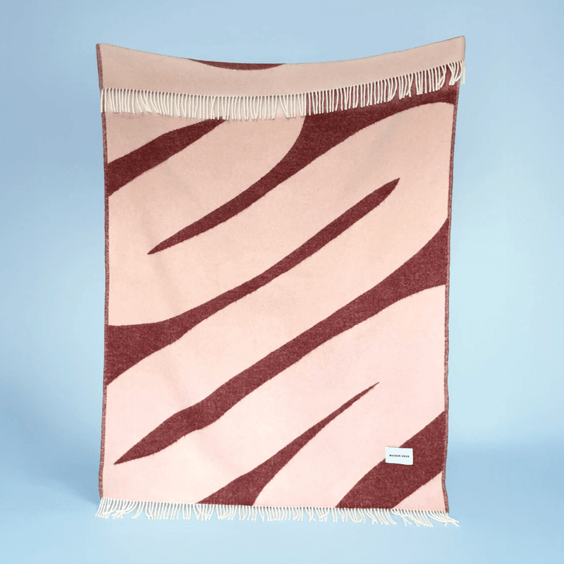 Swirl Ullpledd - Pink Bordo