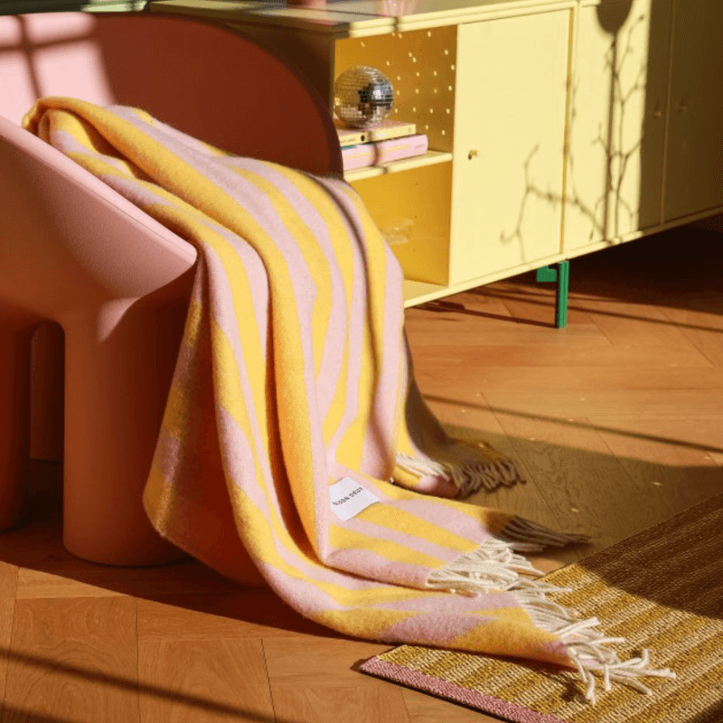 Candy Wrap ullpledd - Rosa / gul