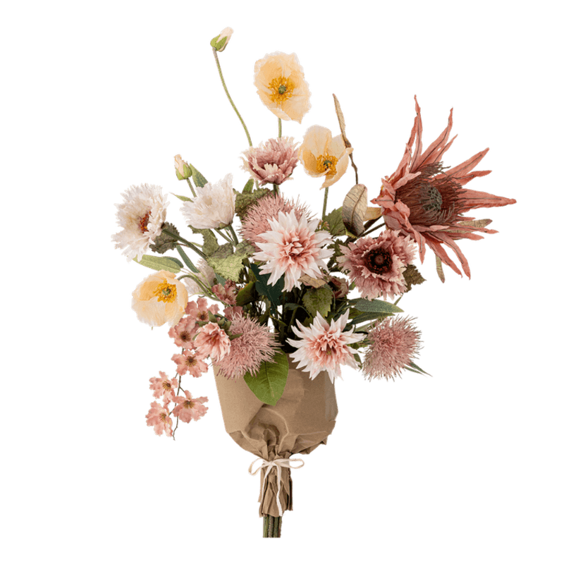 Blomsterbukett Dust – rosa kunstige blomster