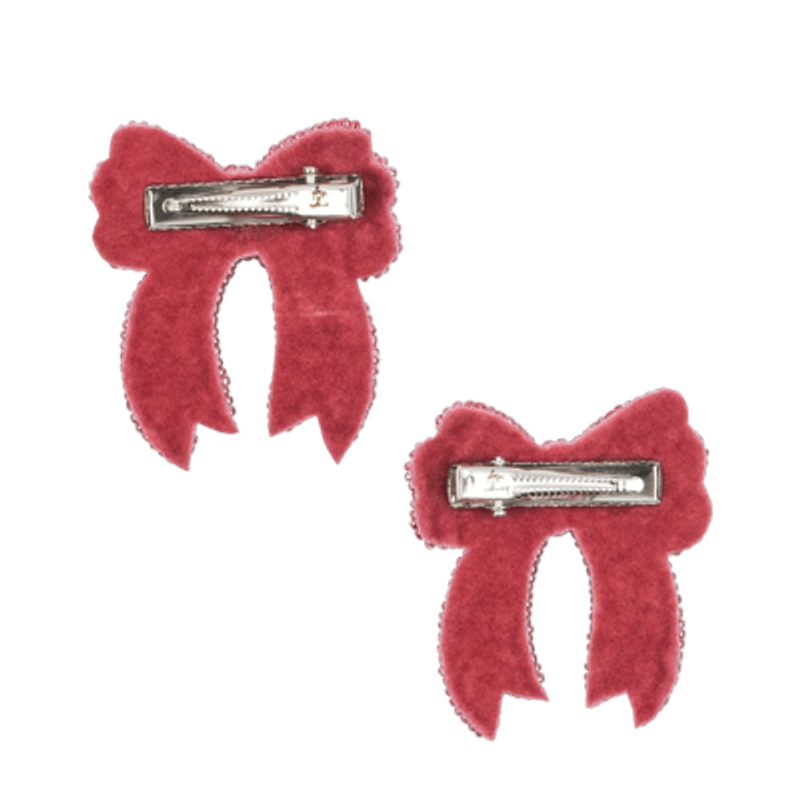 Sequin Bow Hair Clip 2-pk – Rosa hårsløyfe