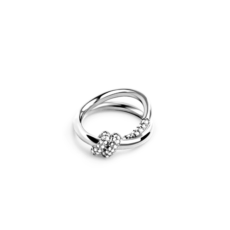 Pavé Knot Ring Silver