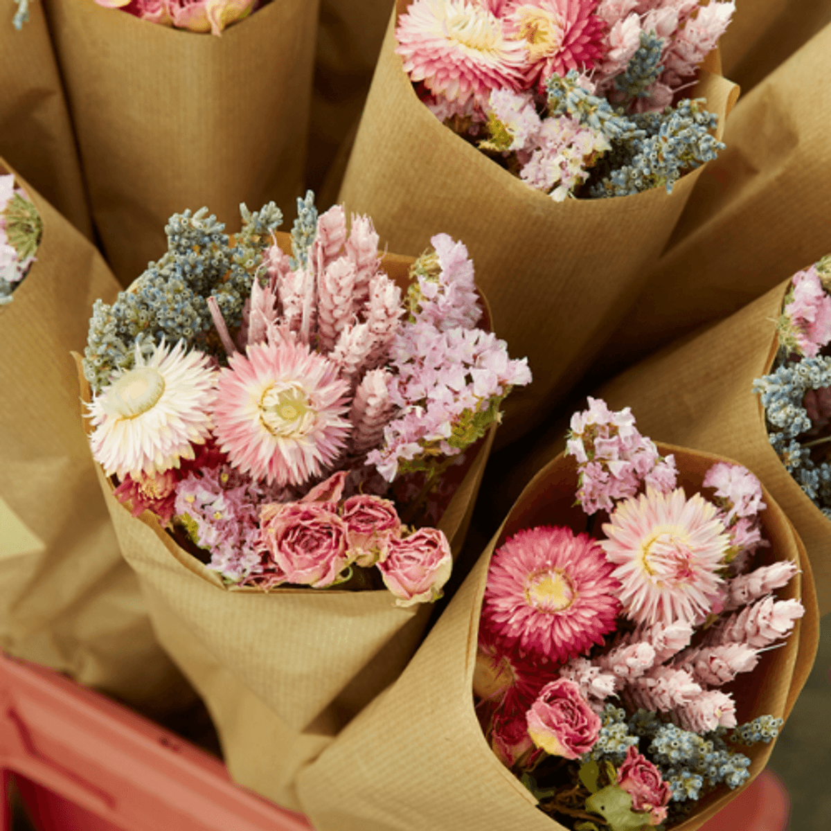  Dried Flowers - Bouquet - Pink