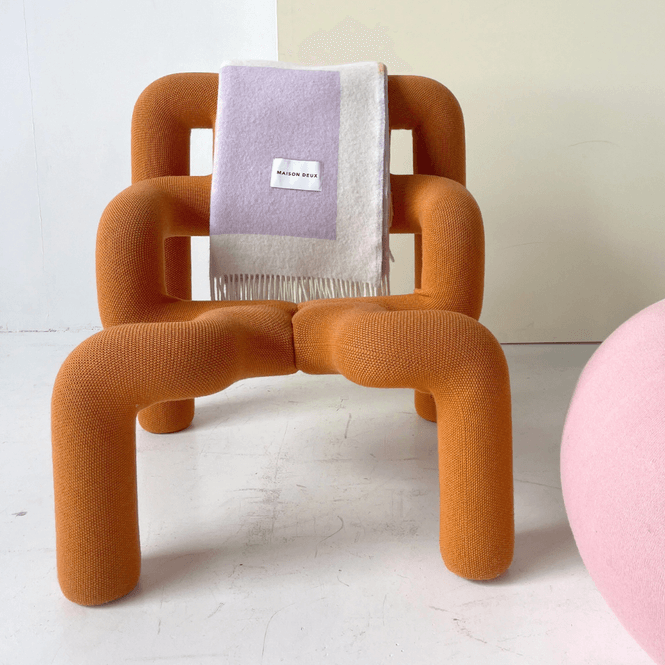 Hovedbilde Colorblock ullpledd - Lilla No.1