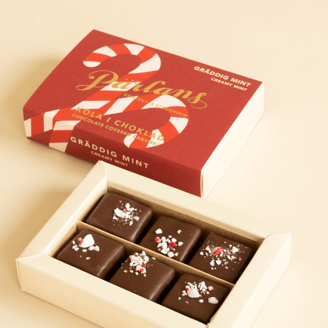 Hovedbilde Sjokoladetrukne karameller med kremet mint ...