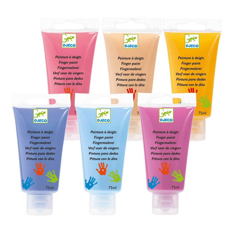 Fingermaling i 6 pastellfarger