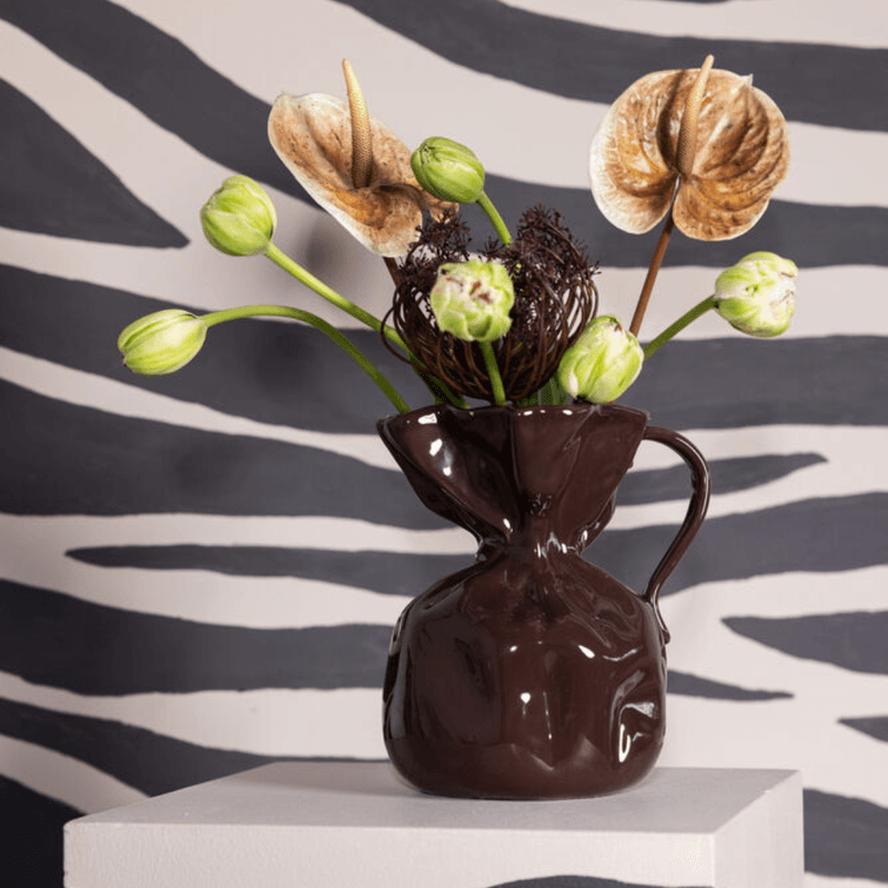 Crumple vase brun