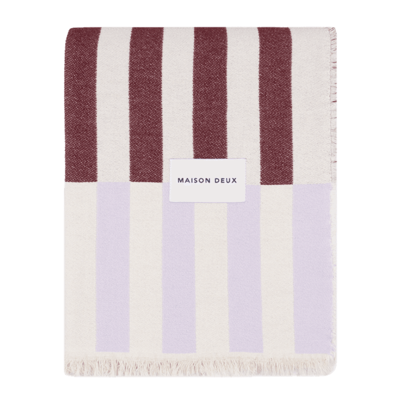 Tiles Blanket Lilac Burgundy - 100 % bomull