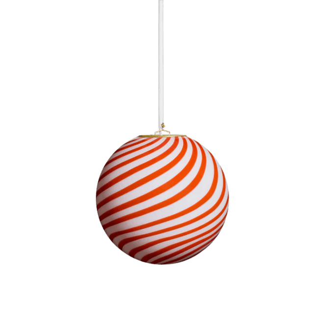 Hovedbilde Murano Candy Pendel Rød/hvit Swirl ...