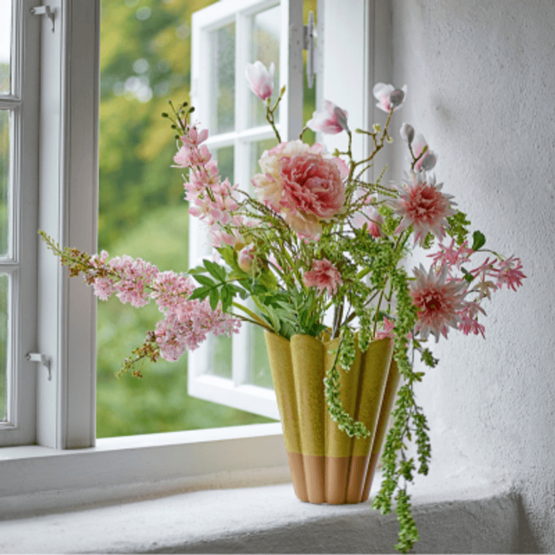 Blomsterbukett Breeze – rosa kunstige blomster