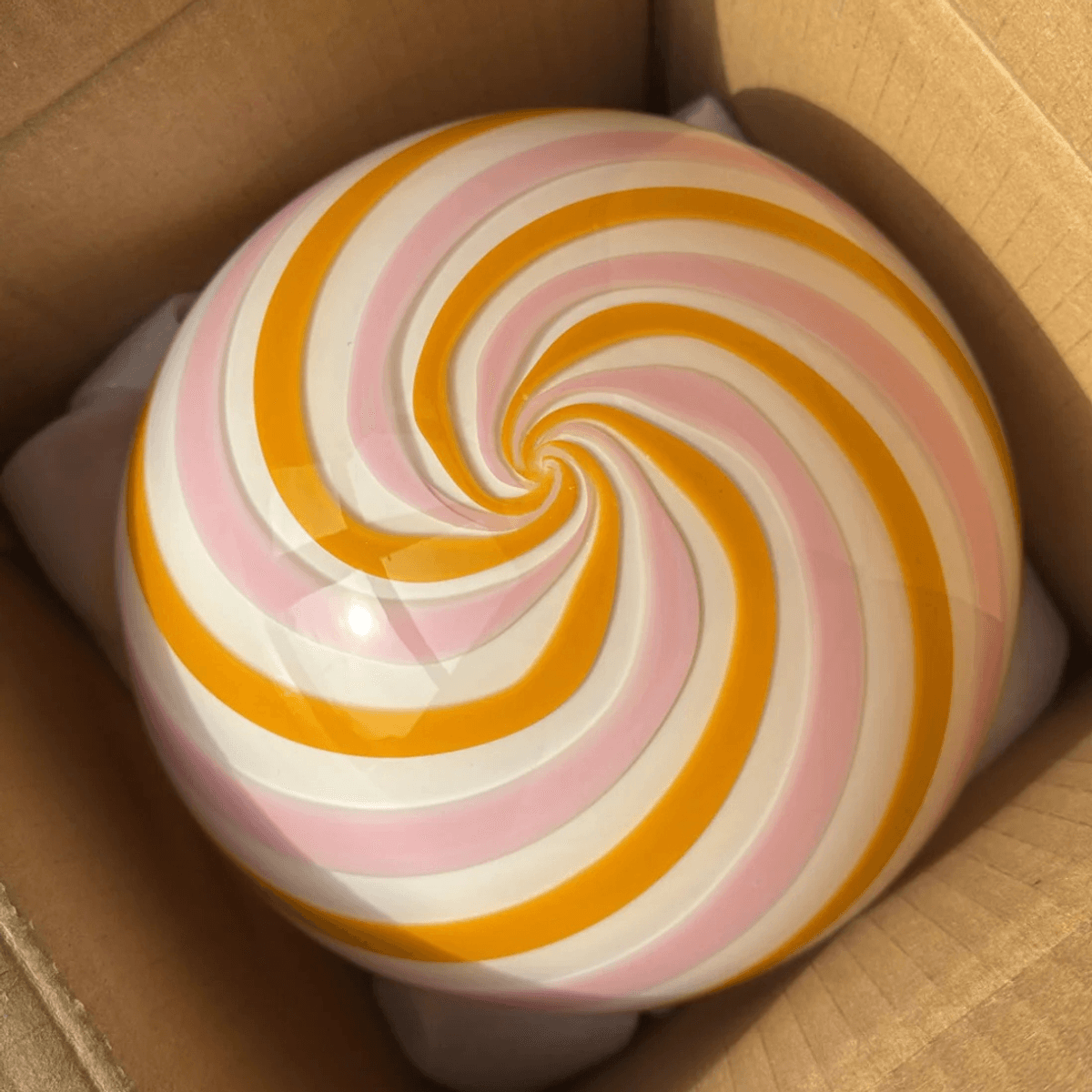 Murano Candy Pendel Rosa / Orange Swirl *Bestillingsvare