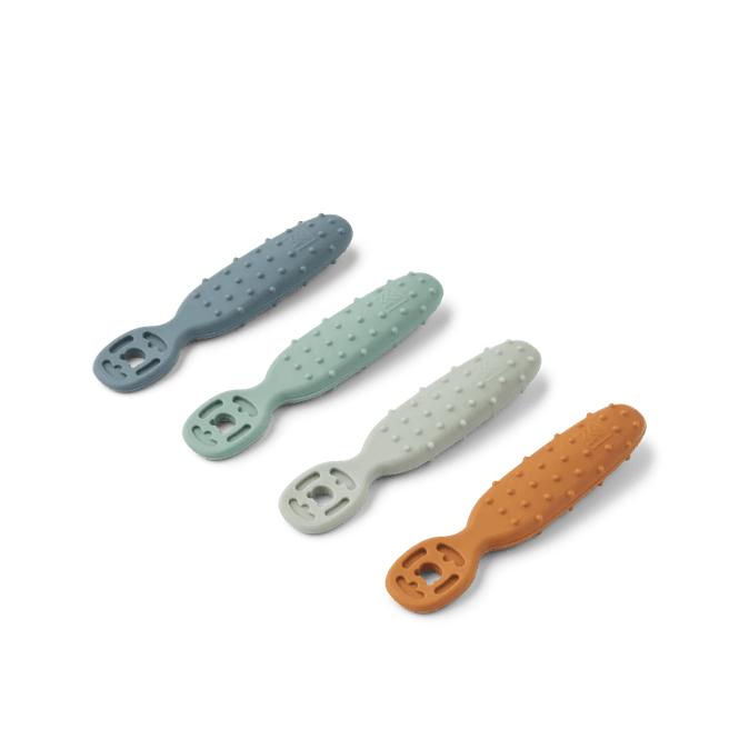 Hovedbilde Caelia Baby Læringsskje 4 pk Whale blue multi mix