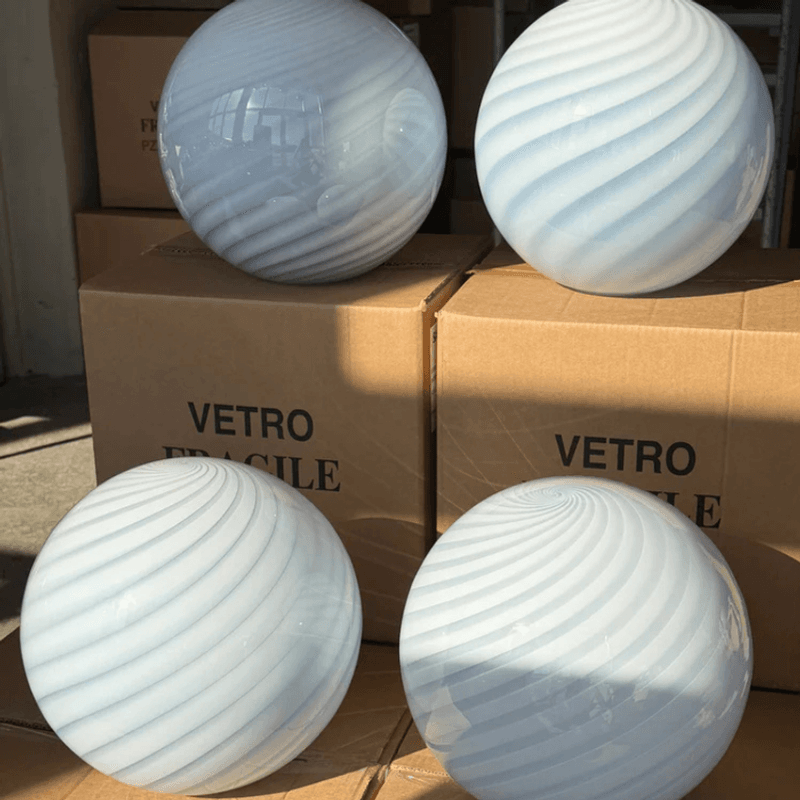Murano - Candy bordlampe lyseblå swirl * Bestillingsvare