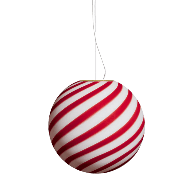 Hovedbilde Murano Candy pendel bordeaux rød/hvit swirl * ...