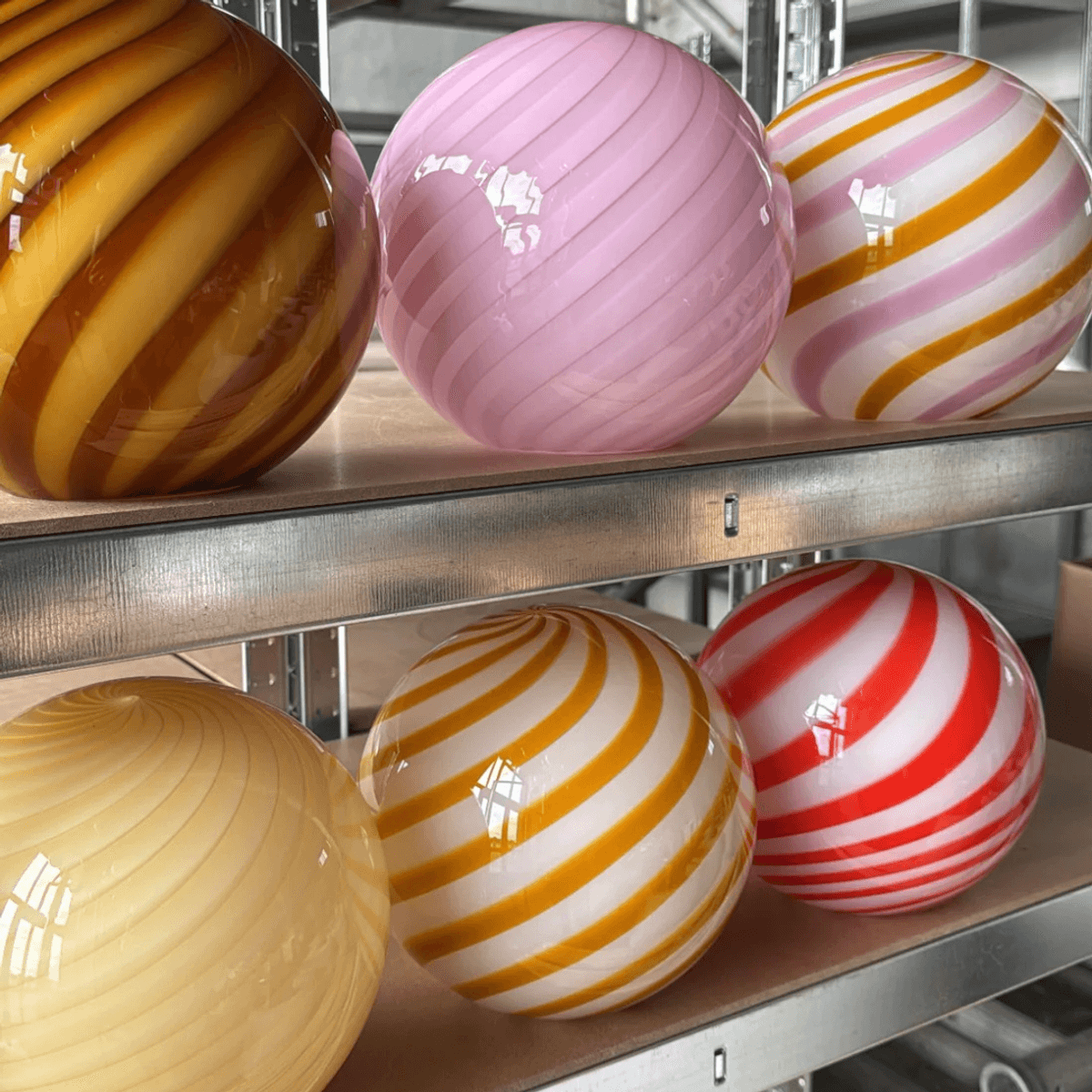 Murano Candy Pendel Rosa / Orange Swirl *Bestillingsvare