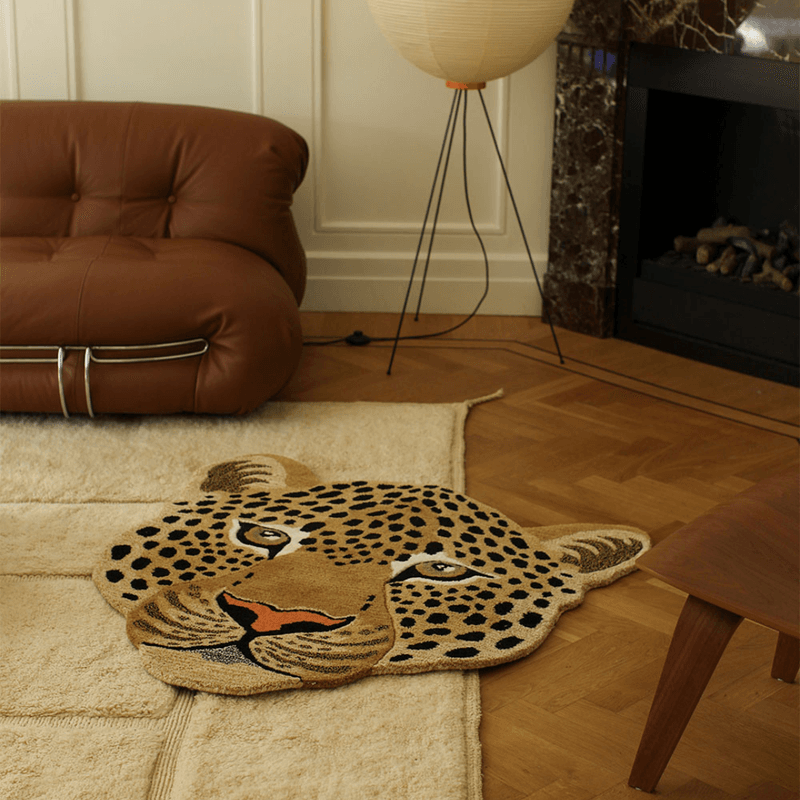 Himani Leopard Head Rug Large