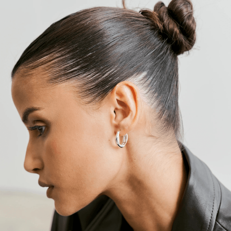 Wavy Hoops Silver