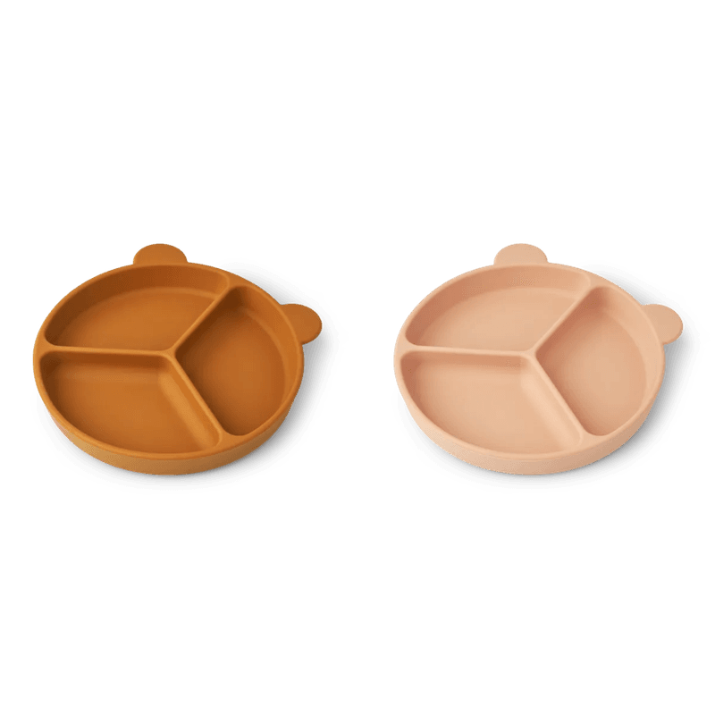 Stacy Divider Suction Plate 2-pk - Mustard/tuscany rose 