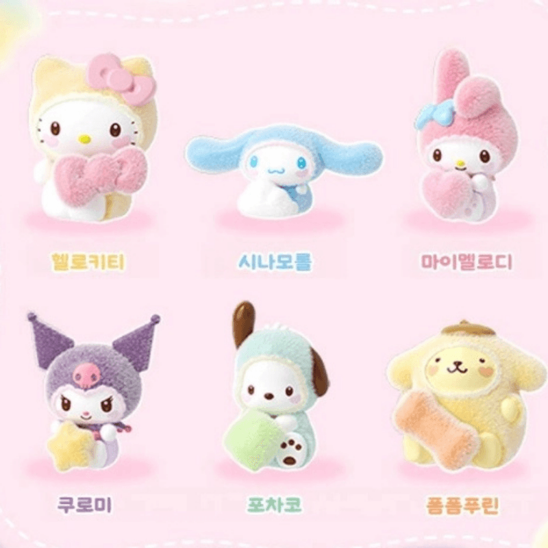 Sanrio Fuzzy Heart Costume Blind Box – Tilfeldig miniatyrfigur