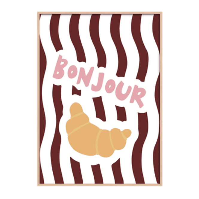 Hovedbilde Poster - Bonjour Croissant Stripes