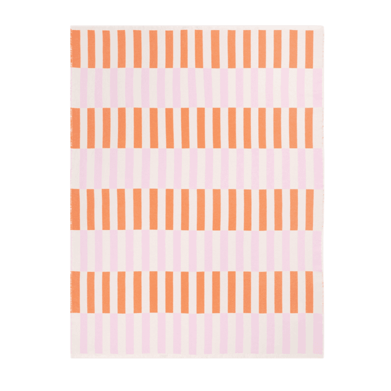 Tiles Blanket Pink Carrot - 100 % bomull