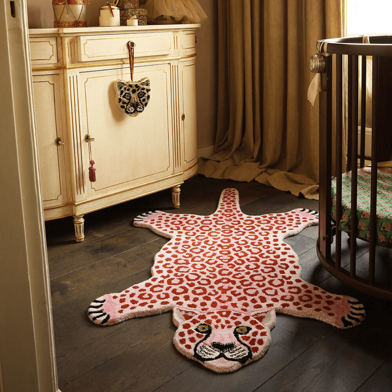Pinky Leopard Rug Large