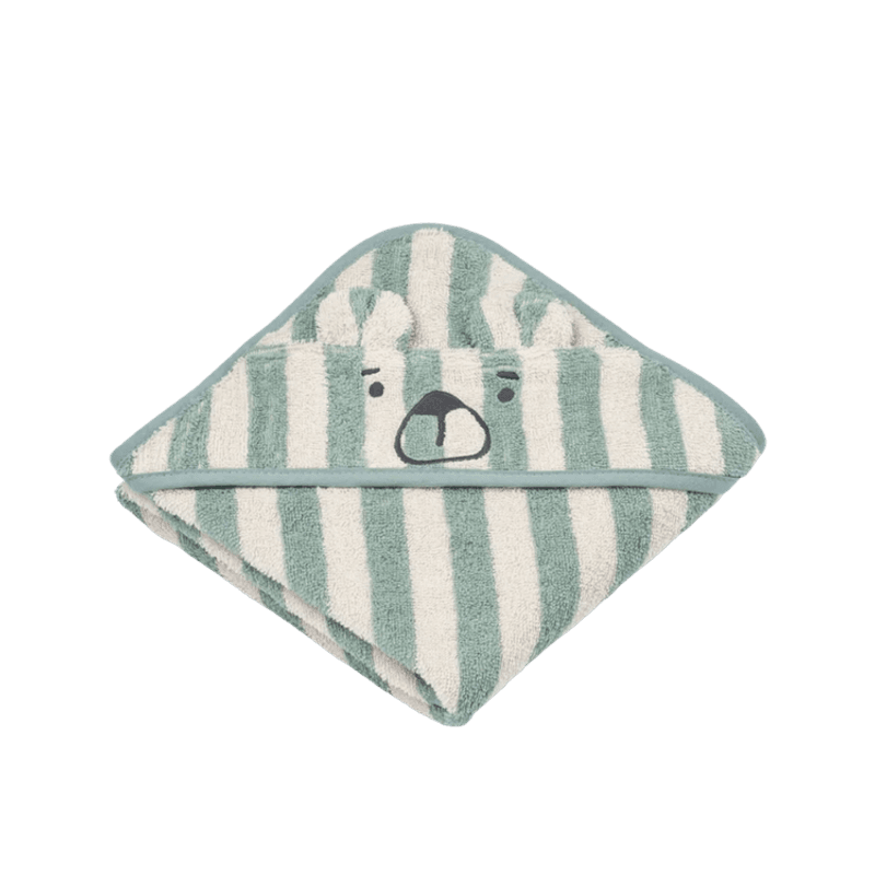 Albert Håndkle med hette -  Peppermint / creme de la creme