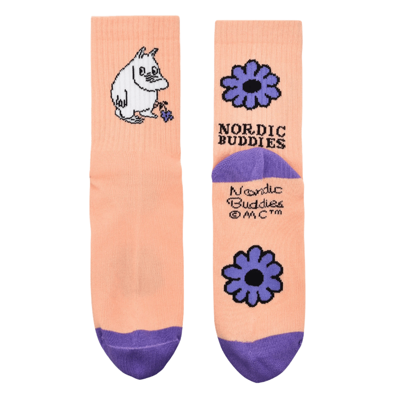 Moomin Retro Sokker - Pastell fersken og lilla