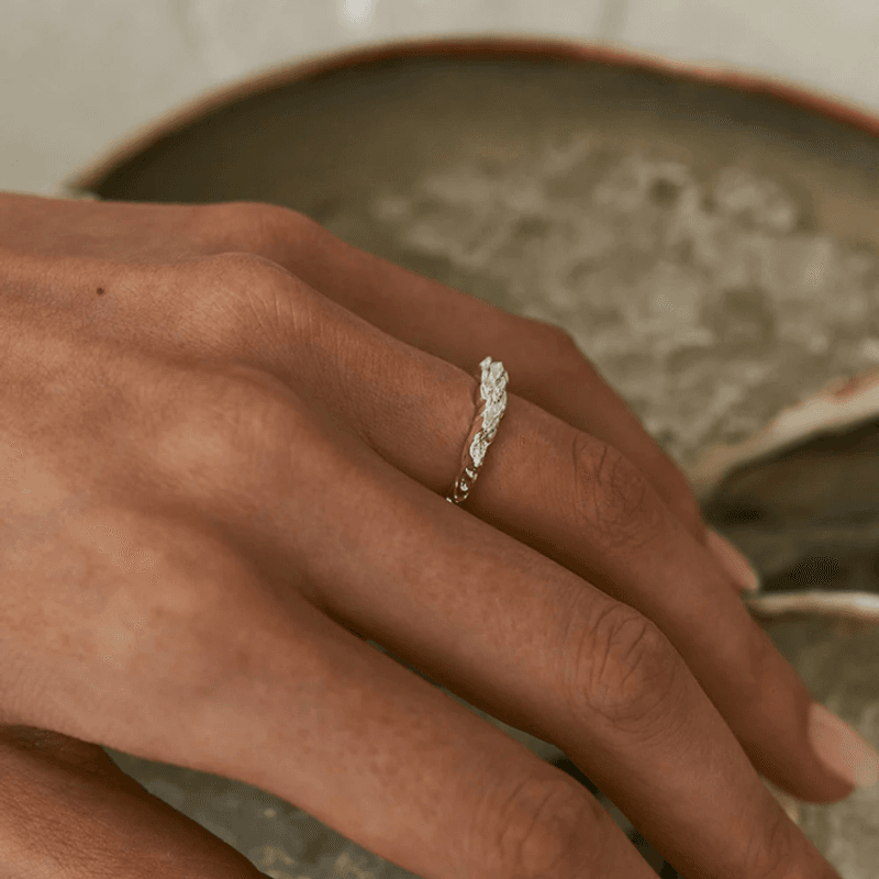 Structured Thin Ring Silver