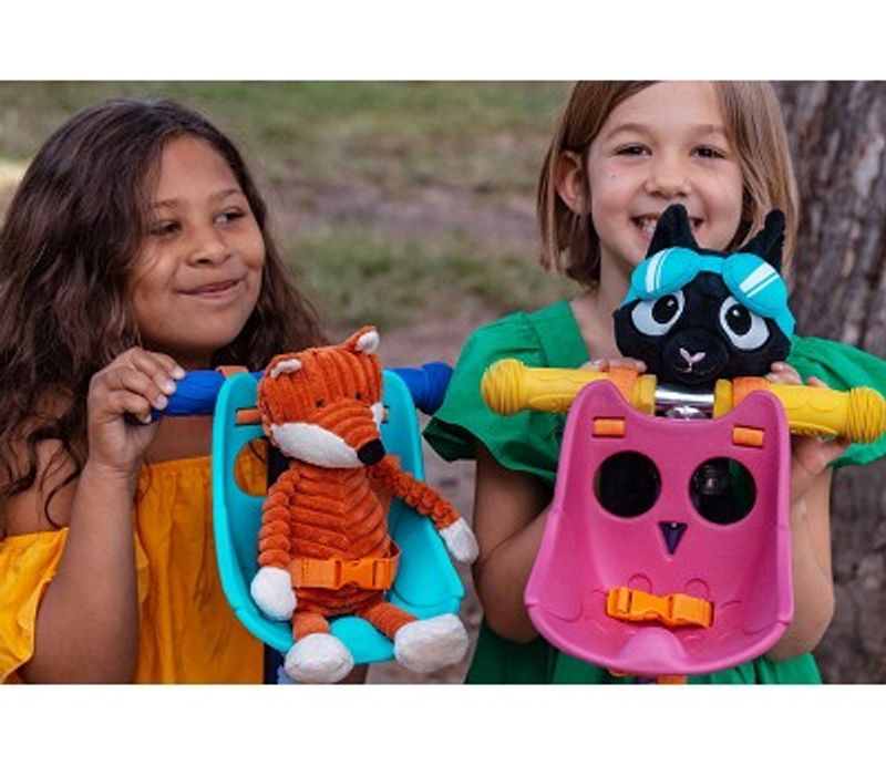 Rosa sykkelsete til bamser og dukker