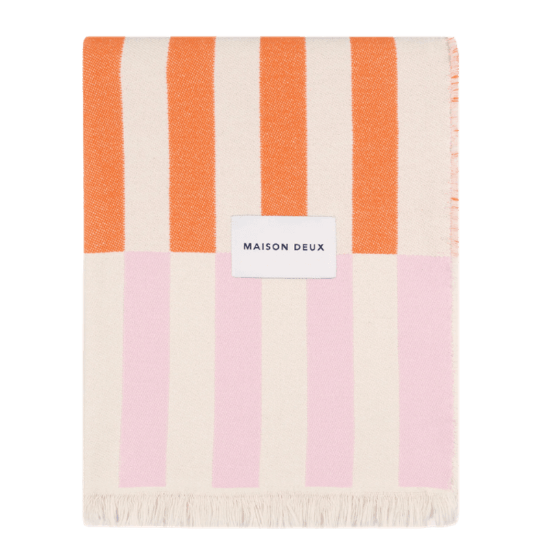Tiles Blanket Pink Carrot - 100 % bomull