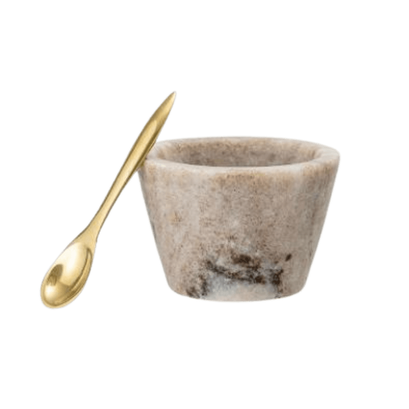 Saltskål med skje 