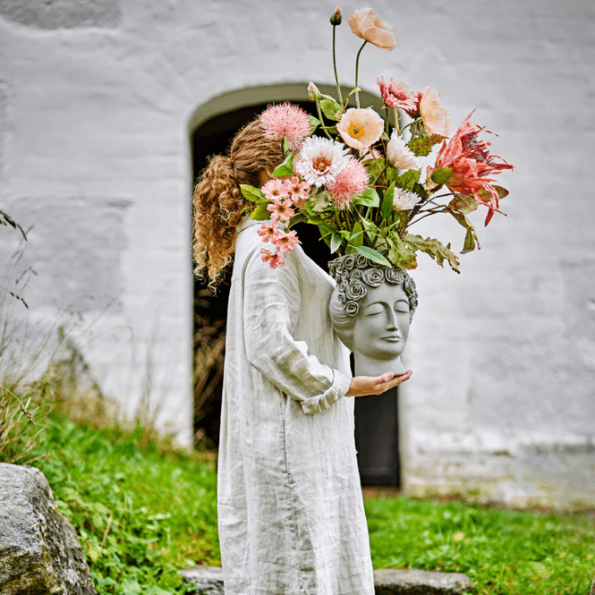 Hovedbilde Blomsterbukett Dust – rosa kunstige ...
