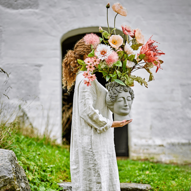 Blomsterbukett Dust – rosa kunstige blomster