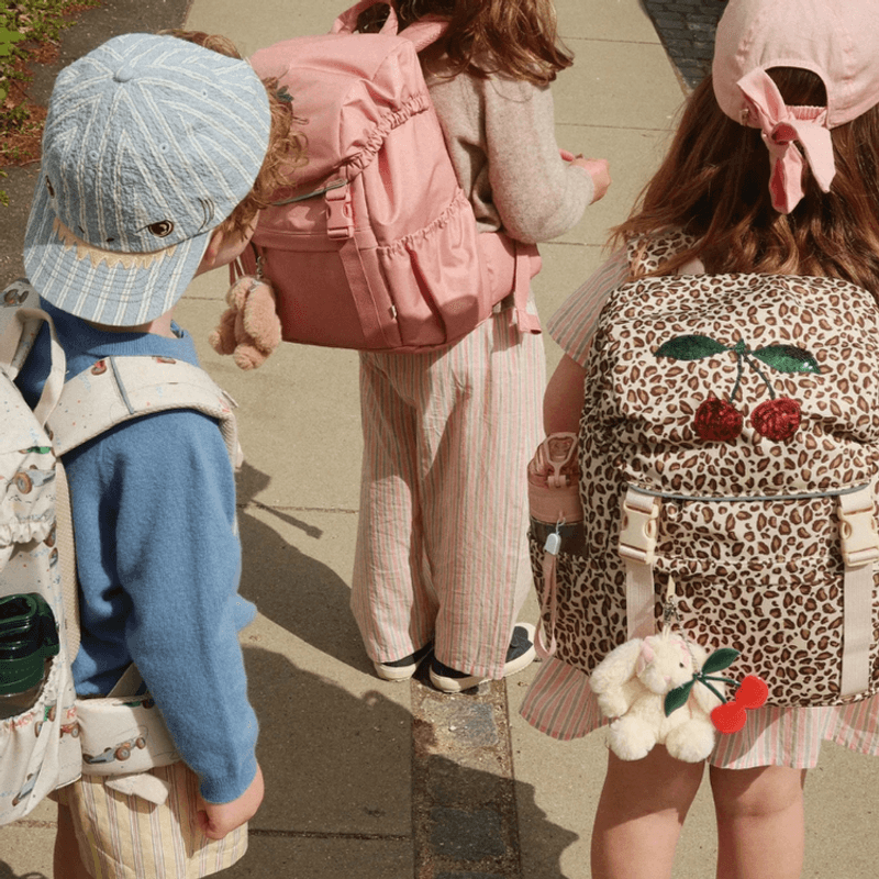 Bag charm - Katt m / blå sløyfe