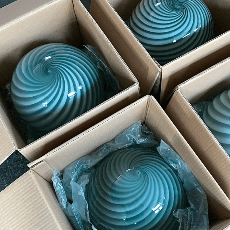 Murano Candy pendel petroleumgrønn swirl* Bestillingsvare