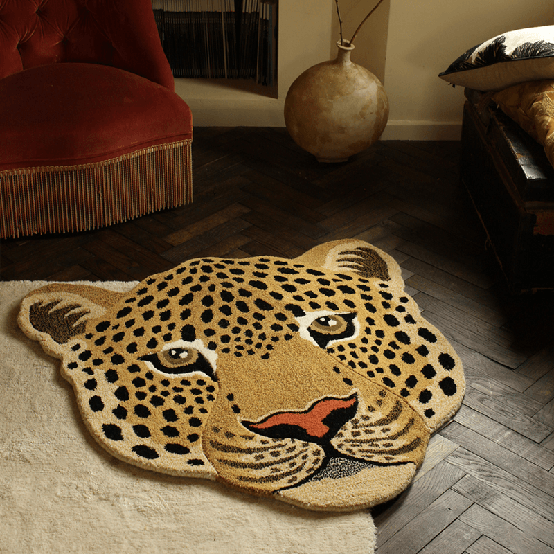 Himani Leopard Head Rug Large