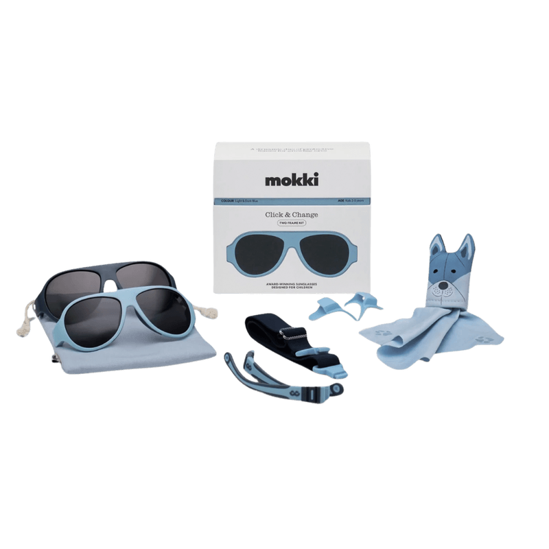 Mokki solbriller Click & Change 2.0 - Light and dark blue