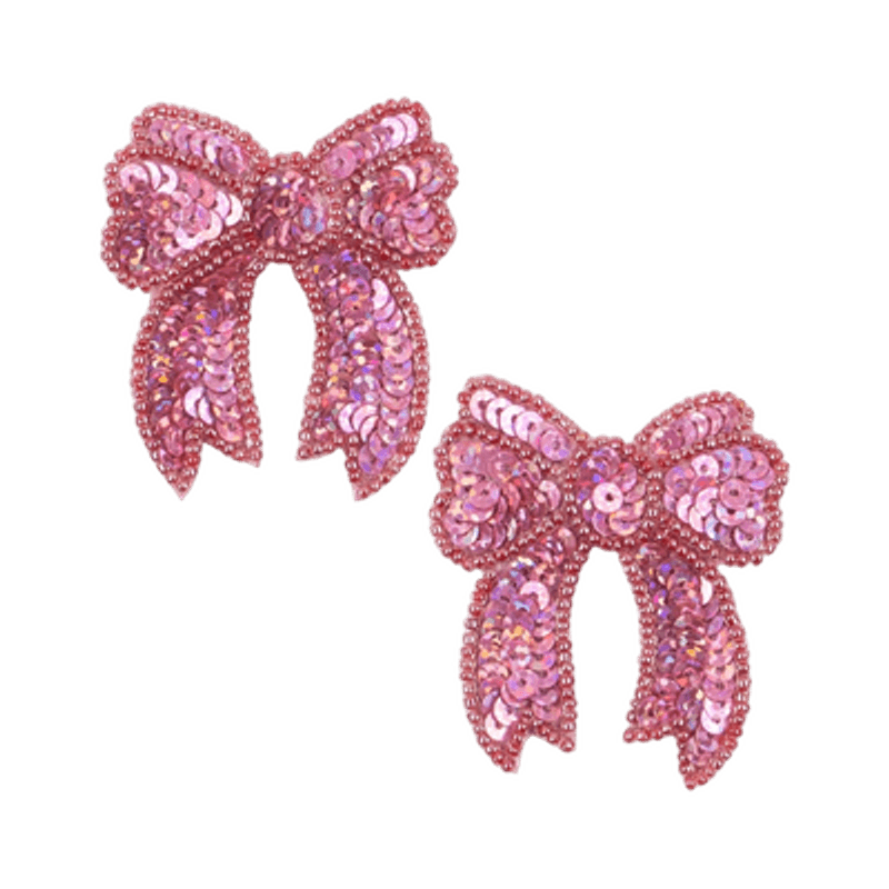 Sequin Bow Hair Clip 2-pk – Rosa hårsløyfe
