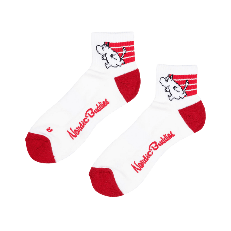Moomin ankelsokker active - Hvit og rød
